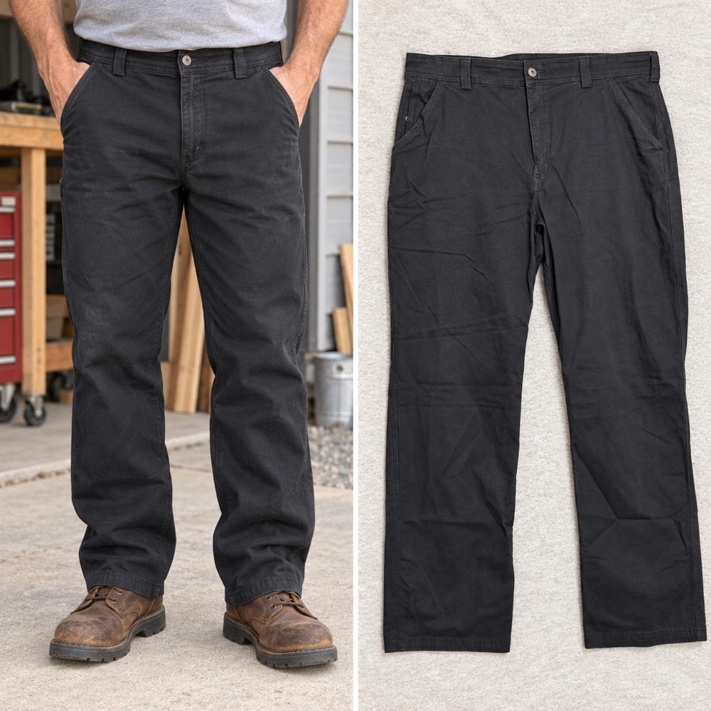 DuluthFlex Fire Hose Pants Men's 38x34 Black Relaxed Fit Outdoor Workwear Rugged